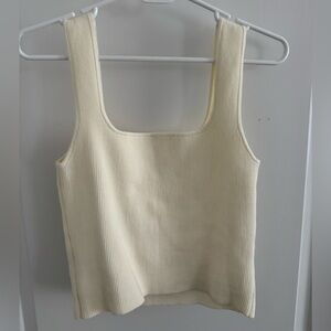 Reformation Julia Ribbed Sweater Tank Ivory (Size S)
